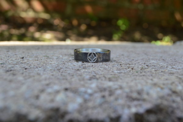 Custom Designed Gents Masonic Band in Sterling Silver