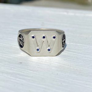 Custom Designed Class Ring with Sapphires