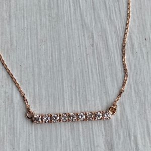Custom Designed Rose Gold Diamond Bar Necklace