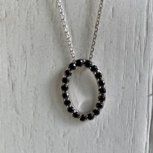 Custom Designed Oval Black Diamond Pendant