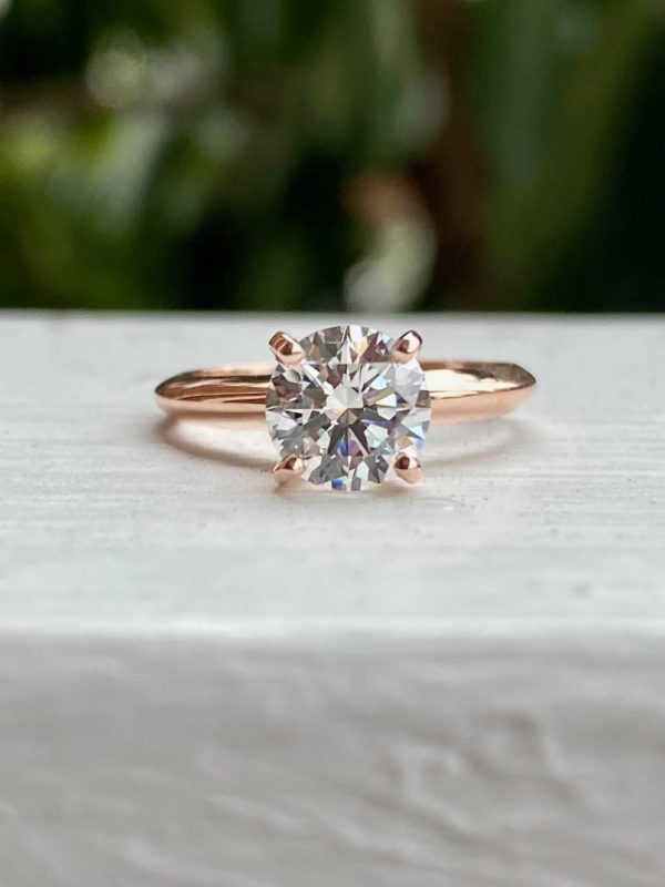 Rose Gold Round Diamond Solitaire Ring