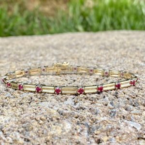 Yellow and White Gold Ruby Bracelet