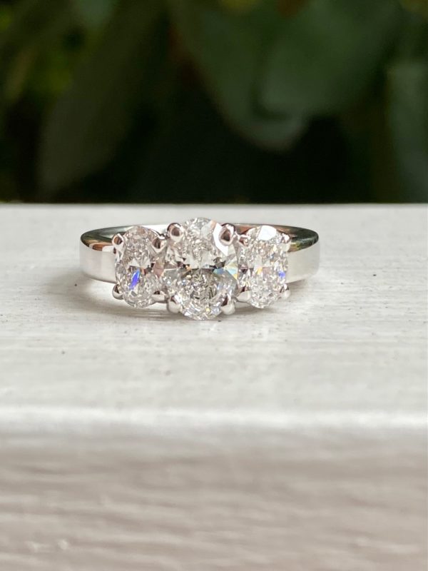 Custom Designed Three Oval Diamond Ring