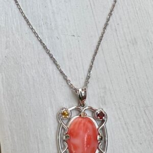 Custom Designed Coral/Multi Gemstone Necklace