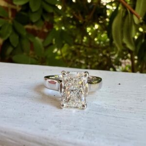 Custom Designed Radiant Cut Diamond Engagement Ring