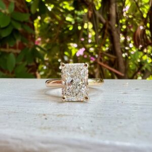 Custom Designed Radiant Cut Diamond Engagement Ring